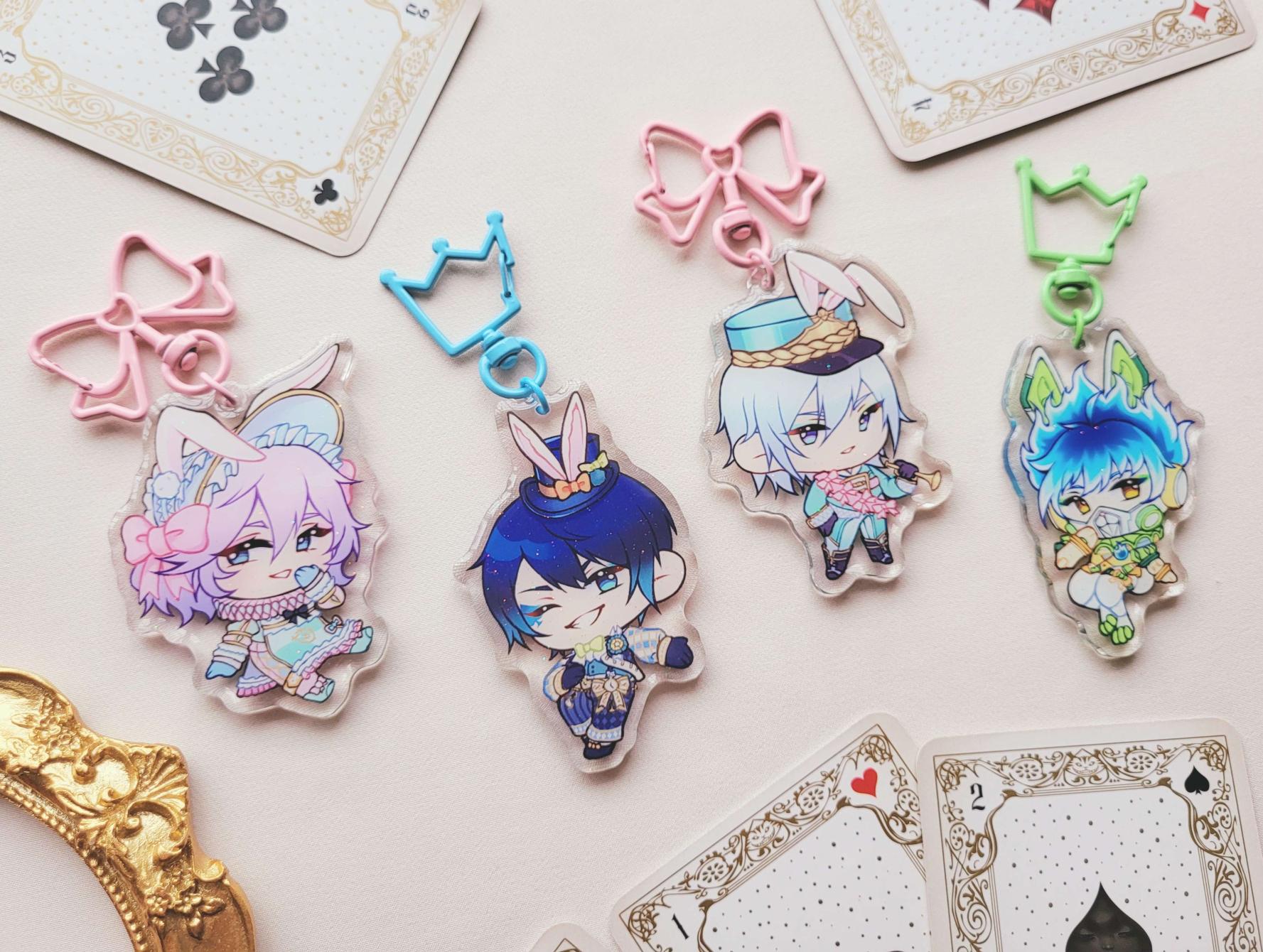 Twisted Wonderland White Rabbit Fest Acrylic Charm – Ayumisaurus Shop