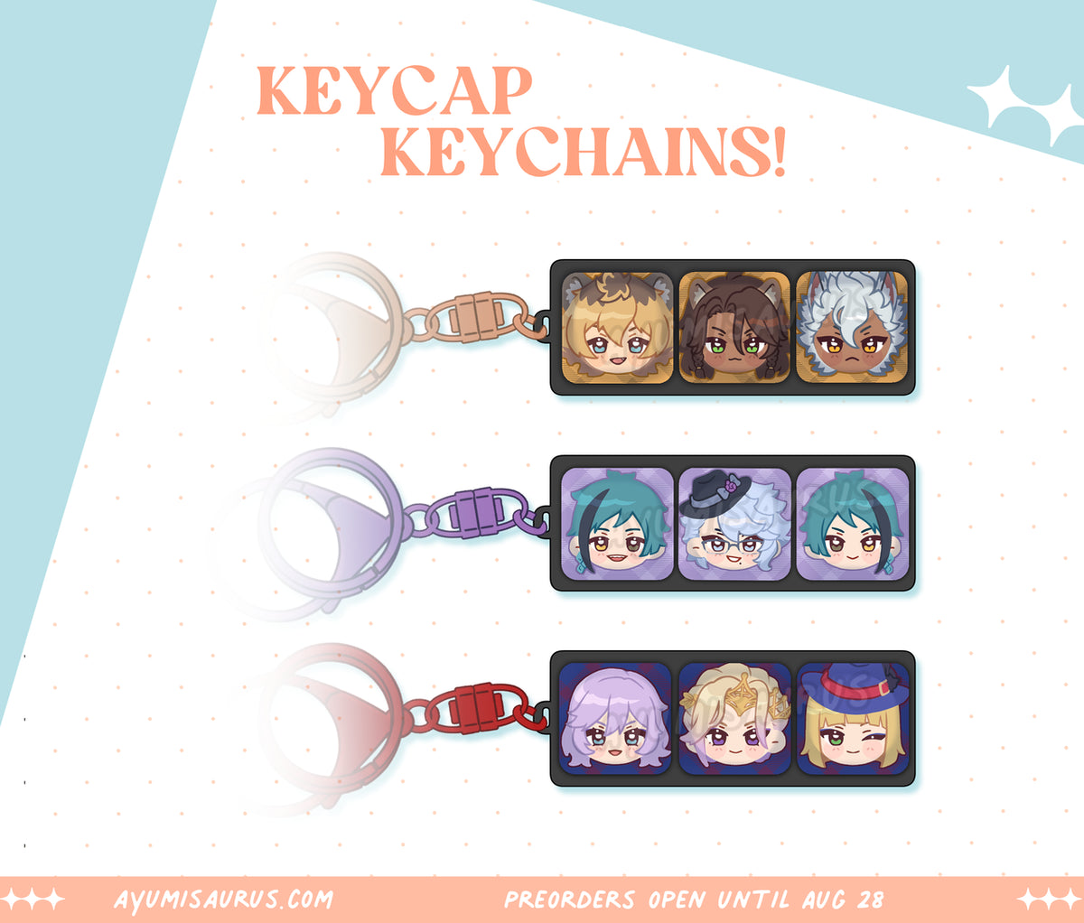 Twisted Wonderland Keycap Keychains